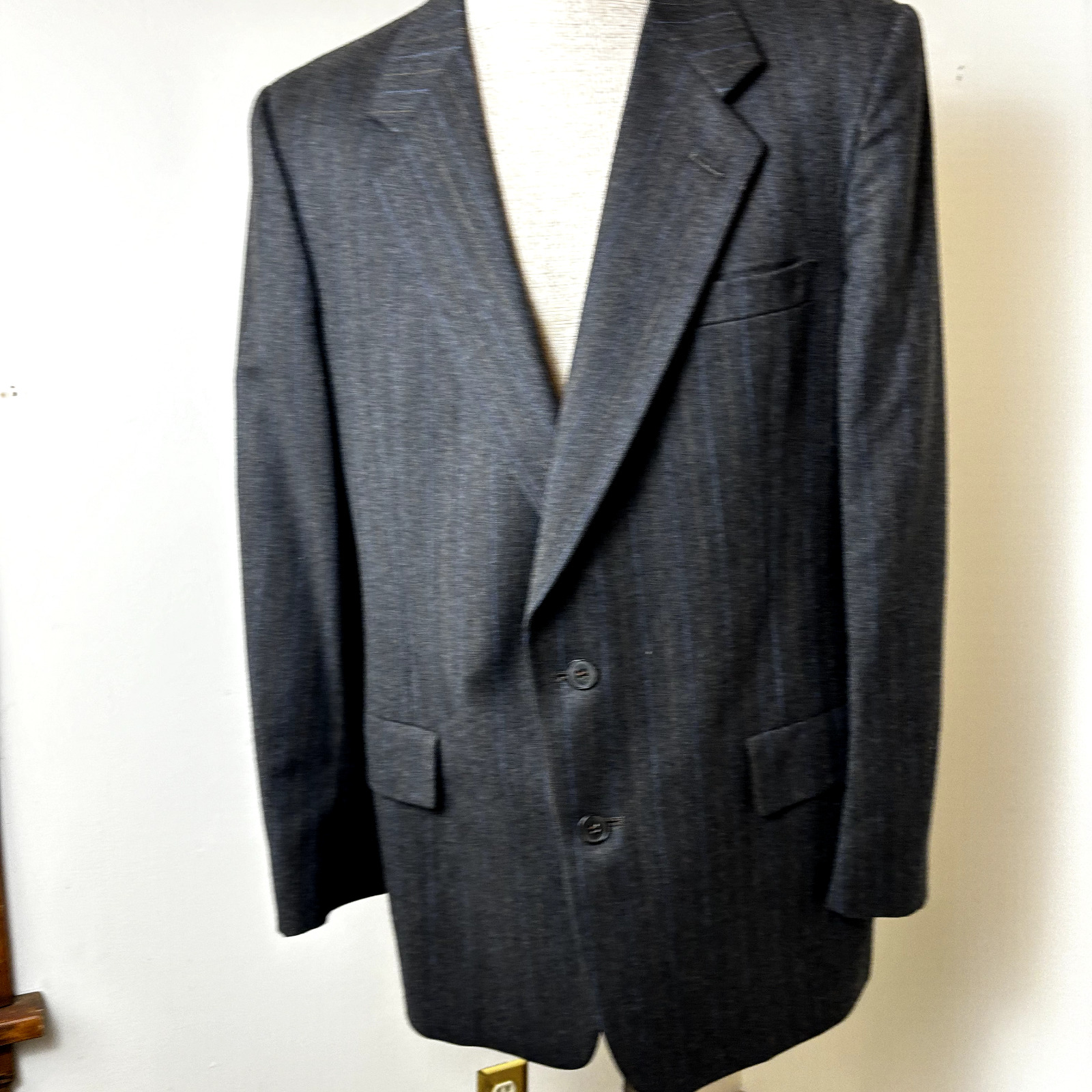 Christian Dior Sz 42R Men's Gray Striped Blazer P… - image 3