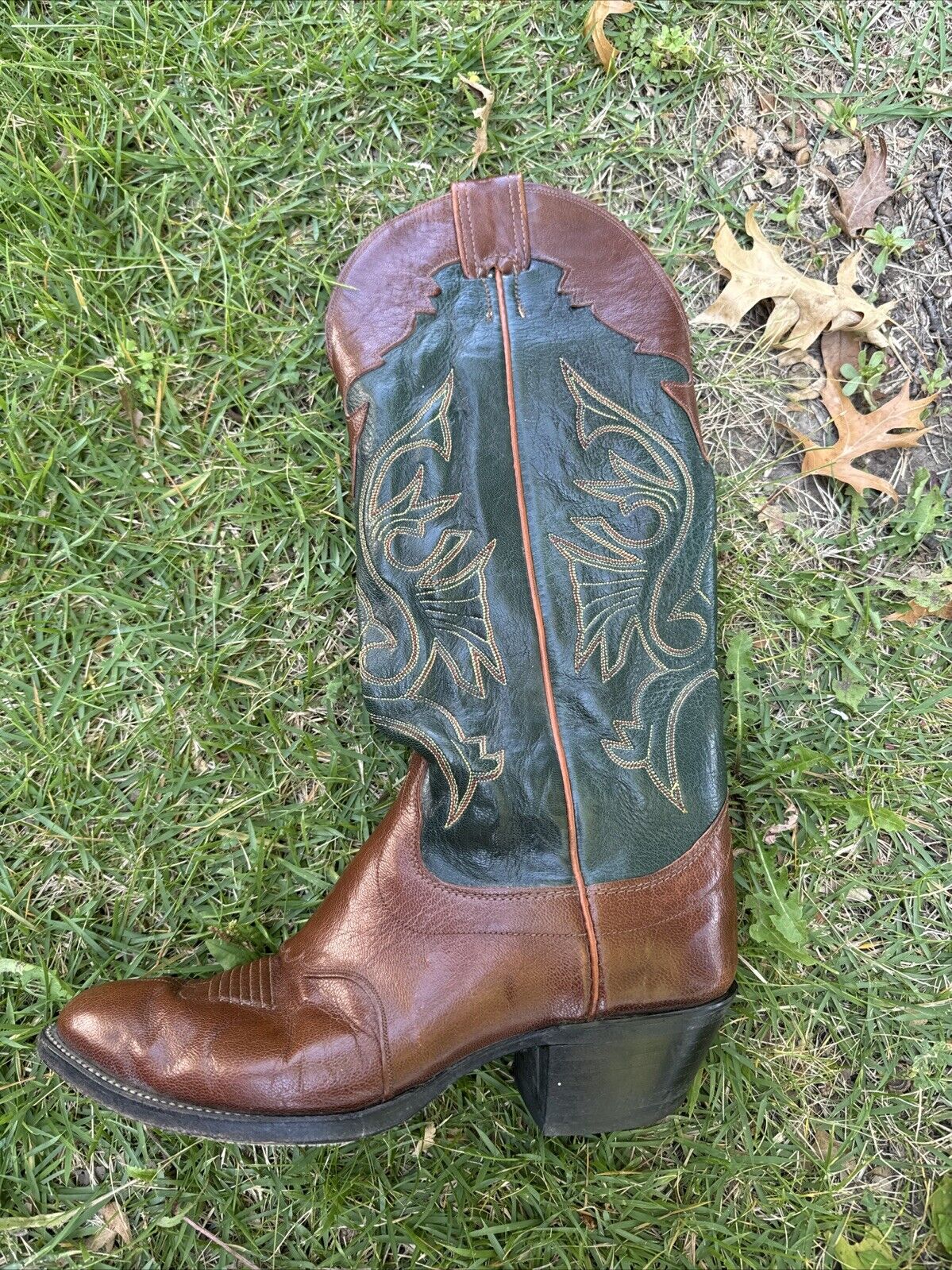 Vintage Olathe Western Cowboy Boots Leather Men’s… - image 7