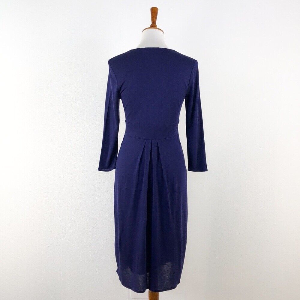 Boden Royal Blue Faux Wrap V Neck Dress sz 6 - image 4