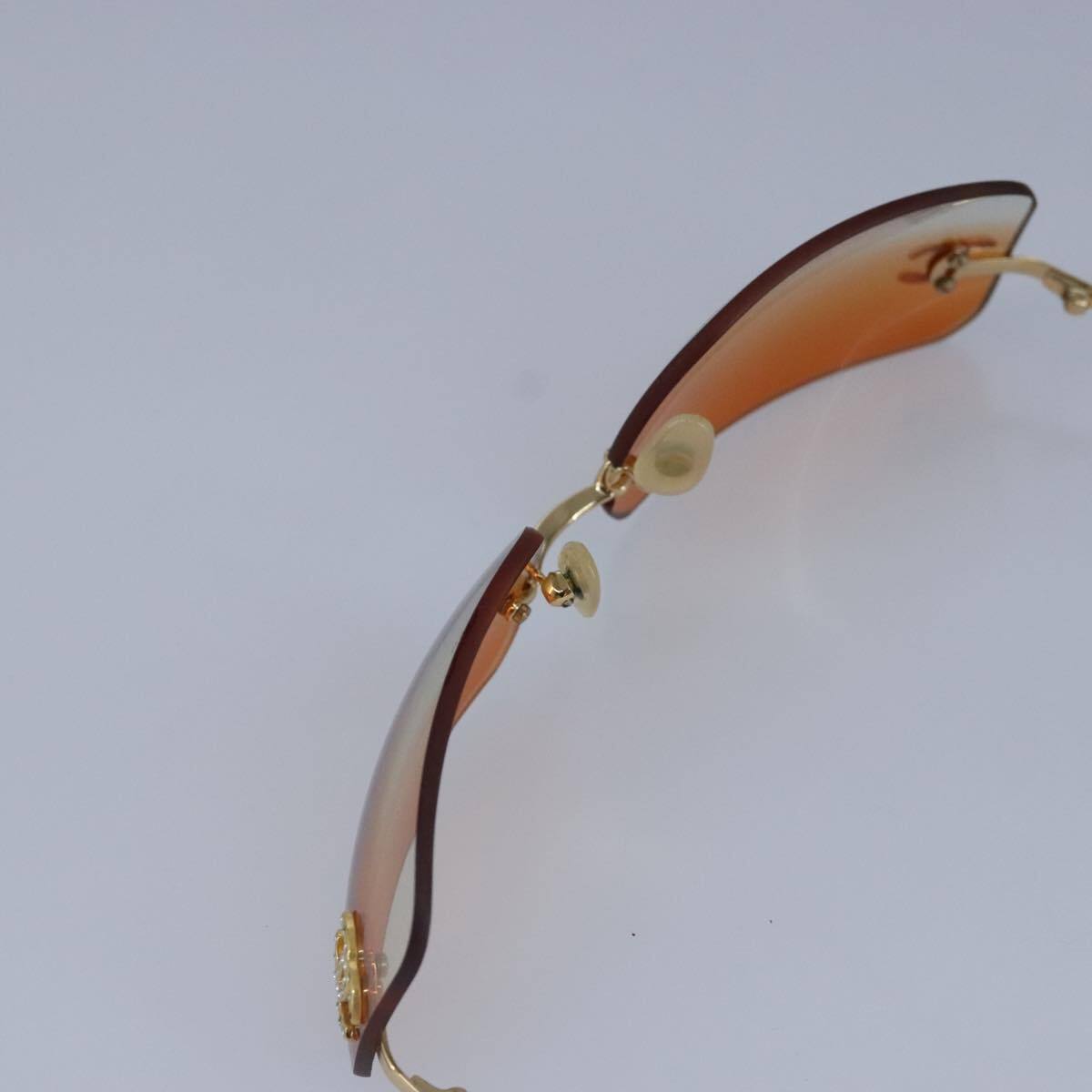 CHANEL Sunglasses metal Orange CC Auth bs20085 - image 6