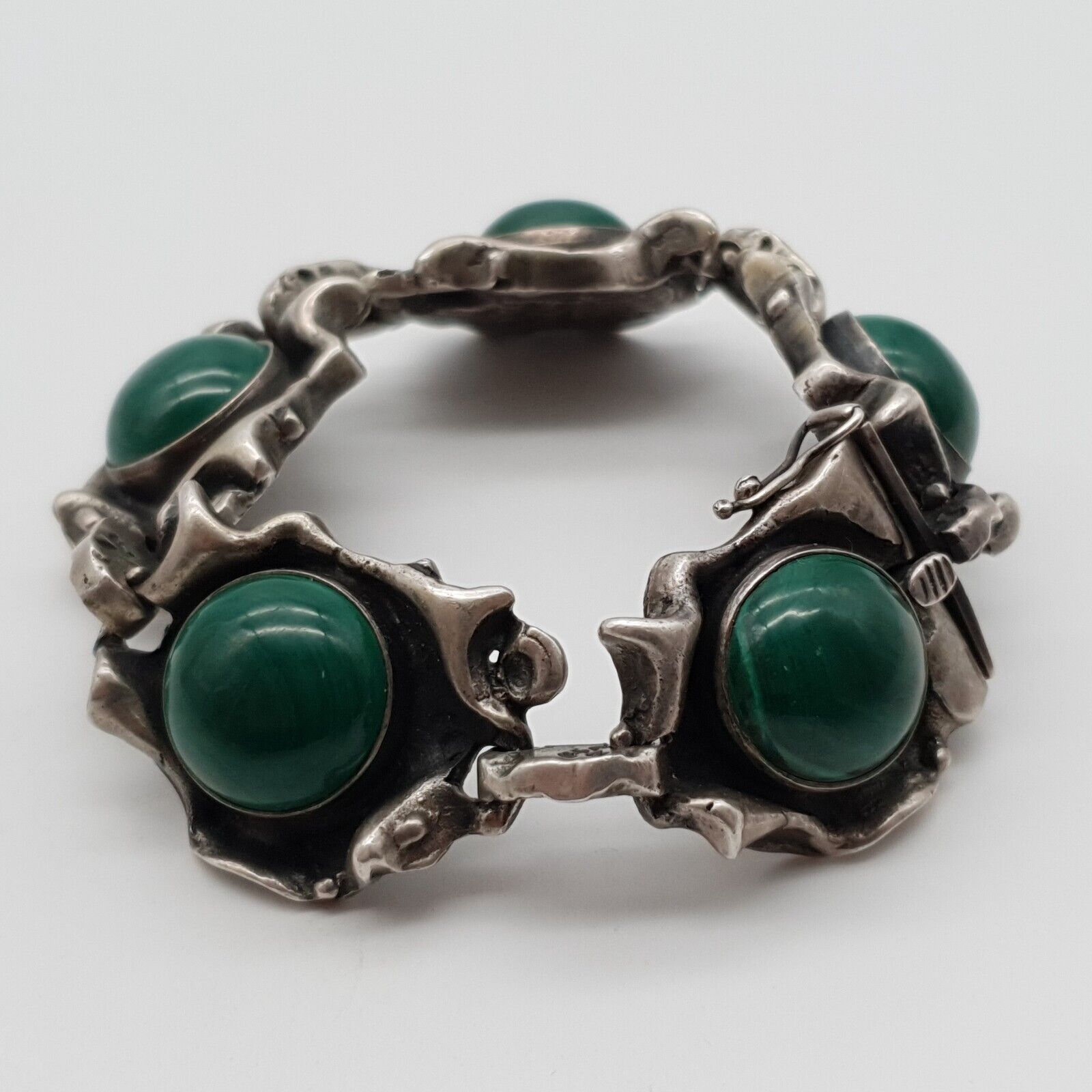 Modernist Bombastic 835 Silver Solid Bracelet - 9… - image 4