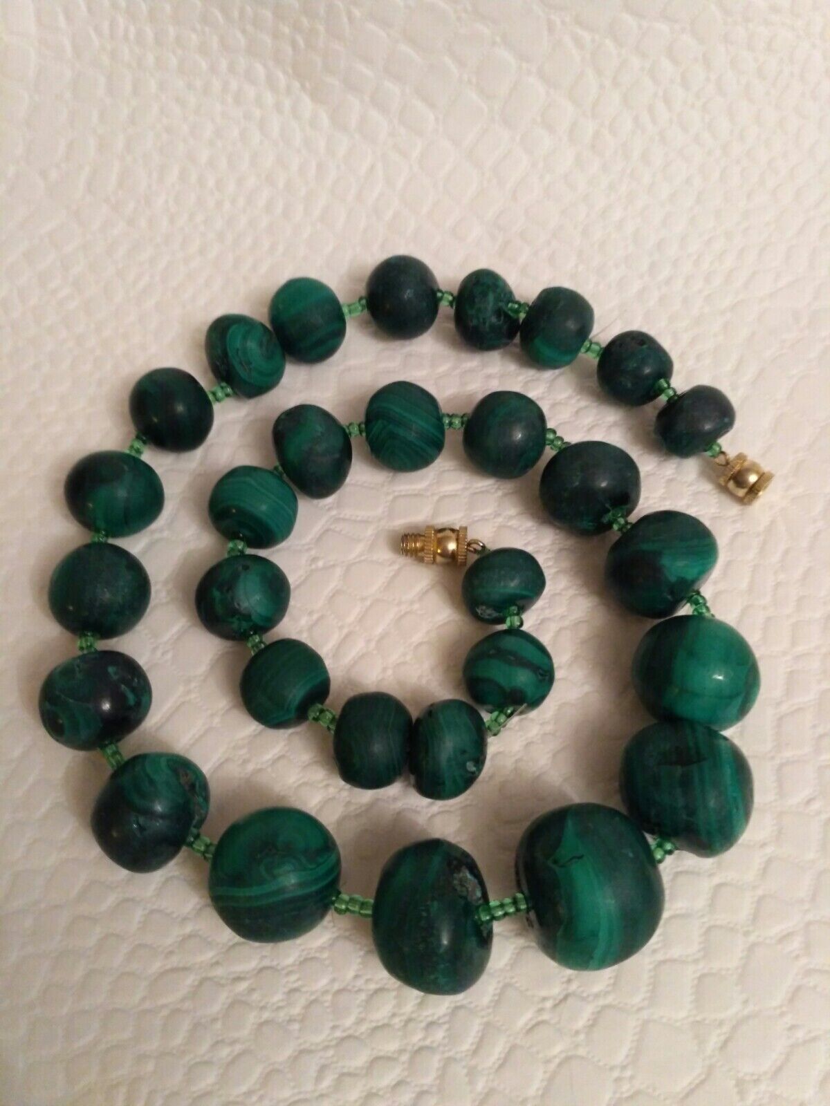 Antique Natural Dark Malachite Gemstone Hand Carv… - image 12