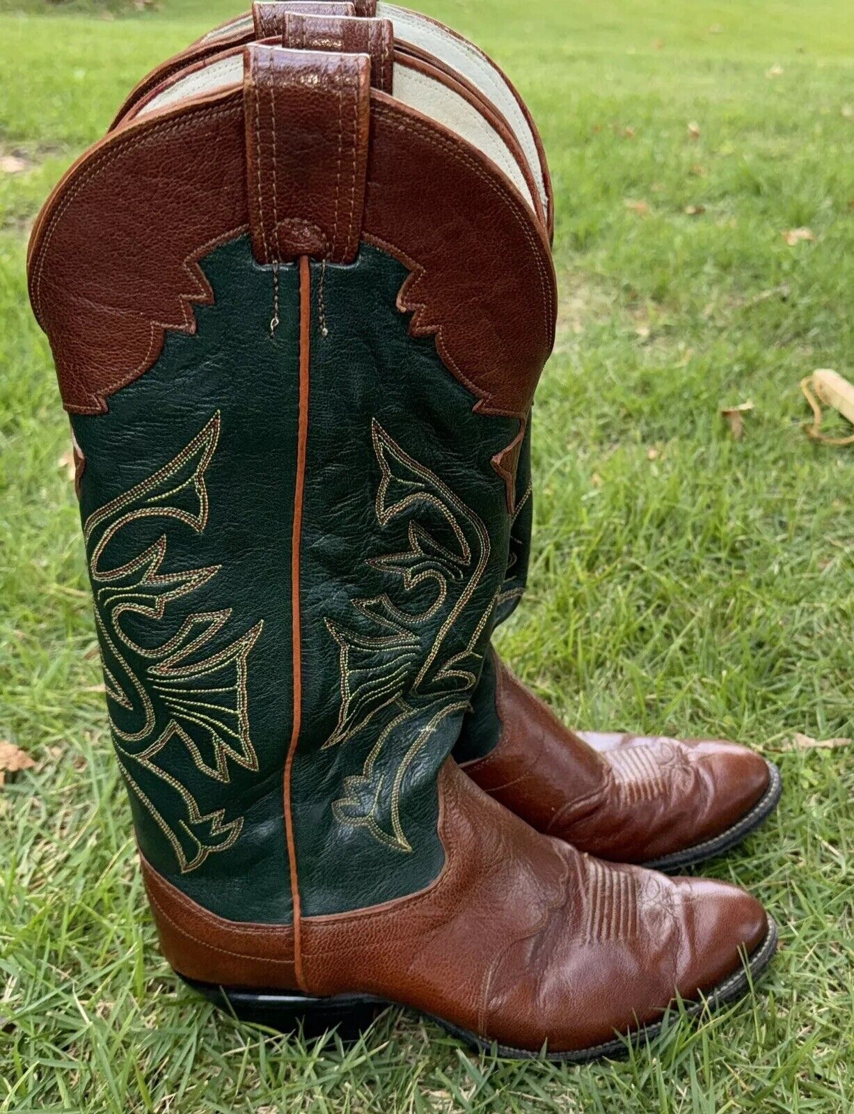 Vintage Olathe Western Cowboy Boots Leather Men’s… - image 1