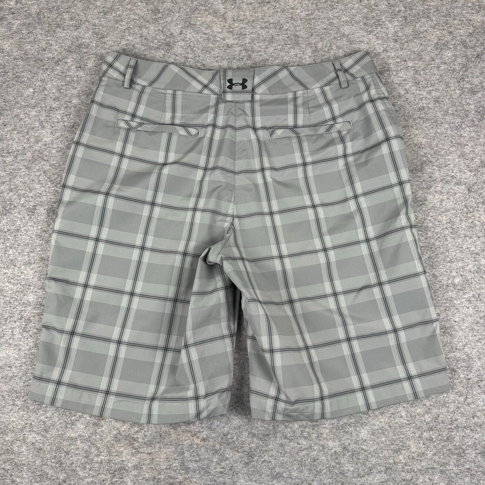 Under Armour Golf Shorts Plaid Gray Mens 36 - image 7