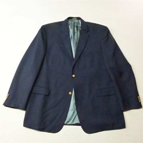 Vtg Stafford 48L Navy Blue Gold Button Mens Blaze… - image 1