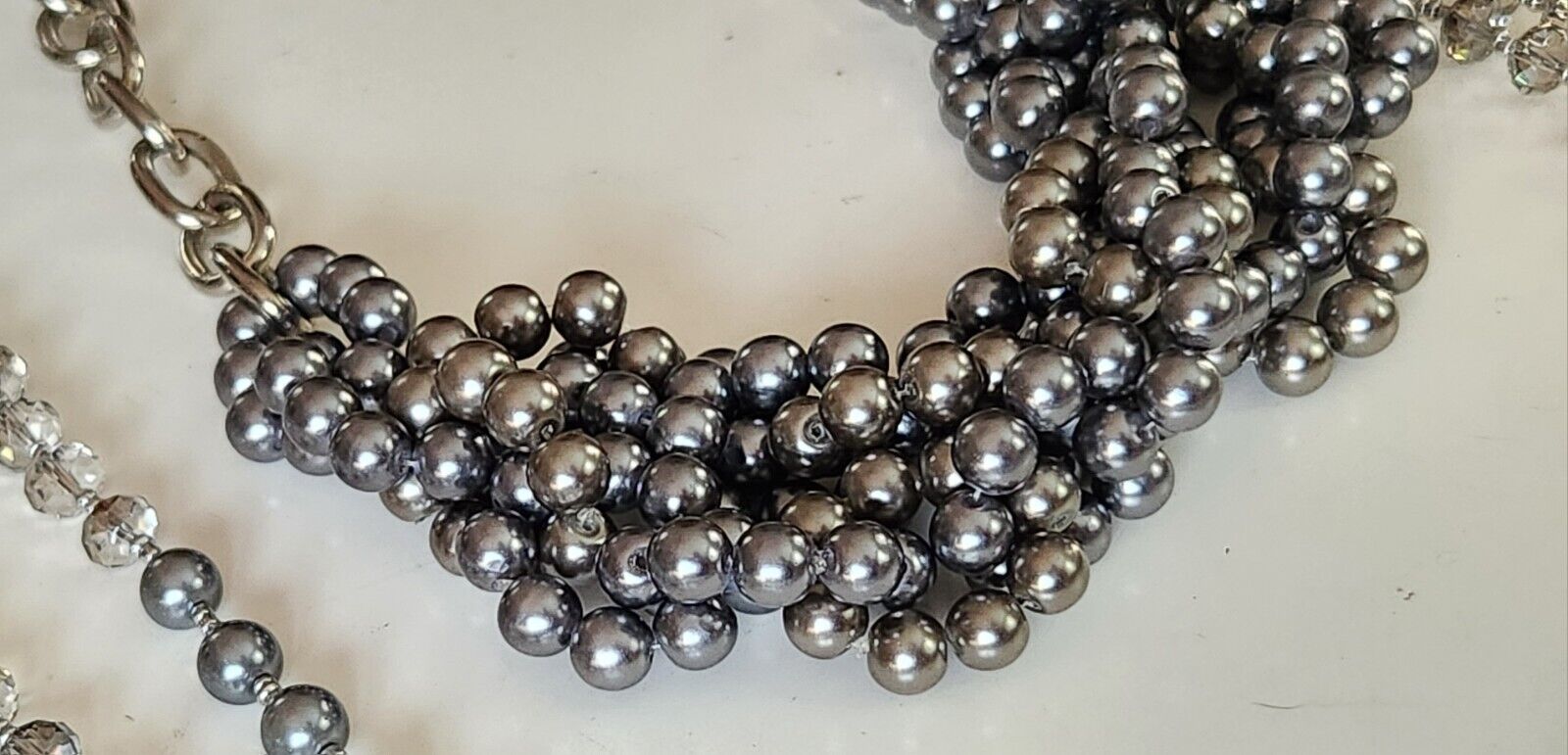 Faux Pearl Necklaces Lot Of 5 Vintage Blue Gray F… - image 13