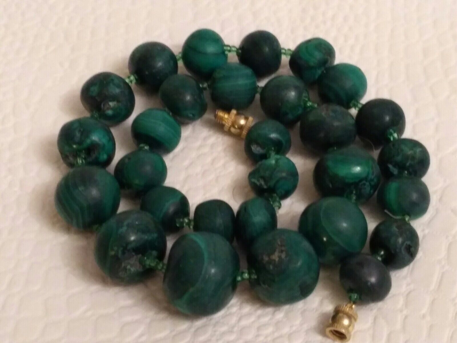 Antique Natural Dark Malachite Gemstone Hand Carv… - image 5