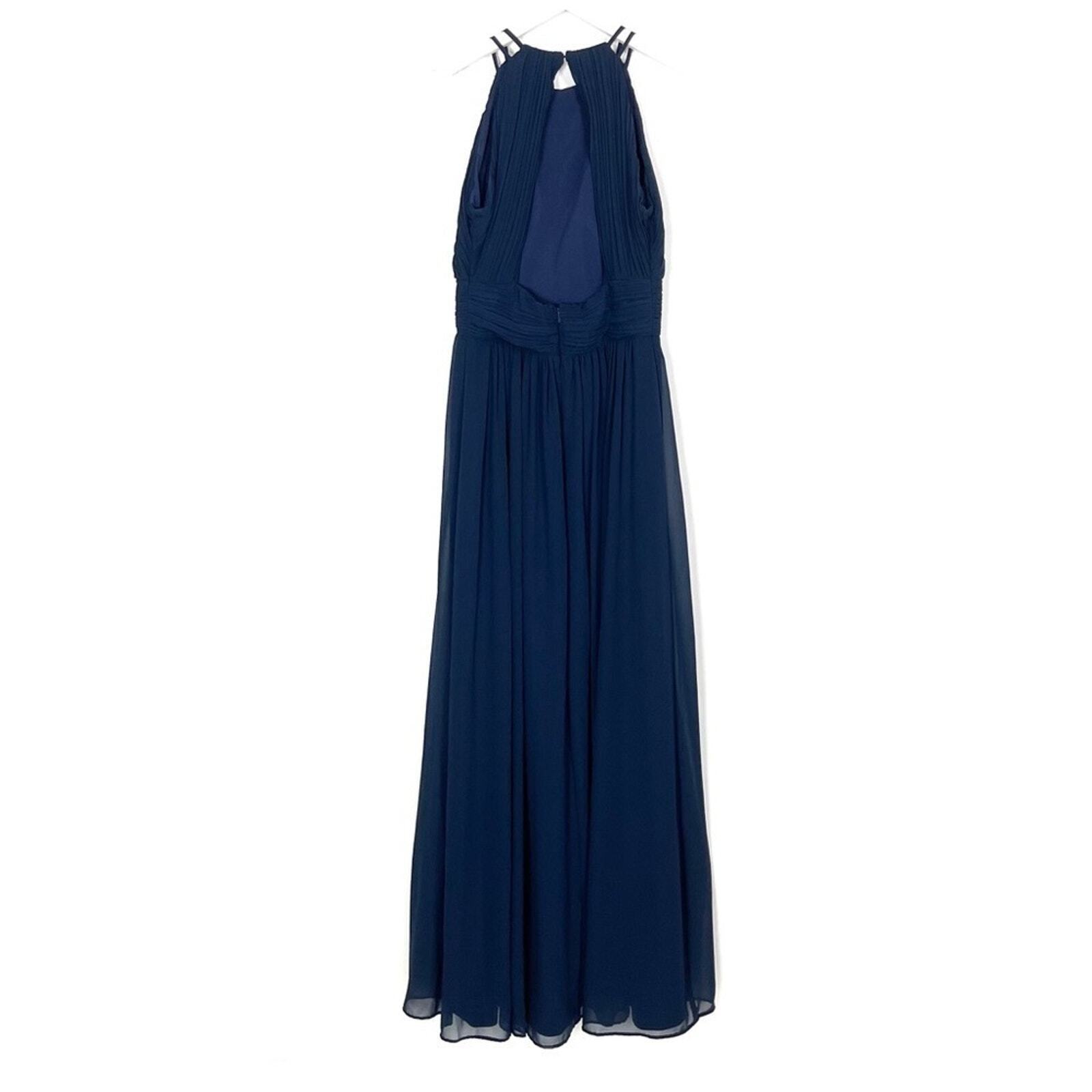 Bill Levkoff Navy Blue Bridesmaid Dress Chiffon H… - image 3