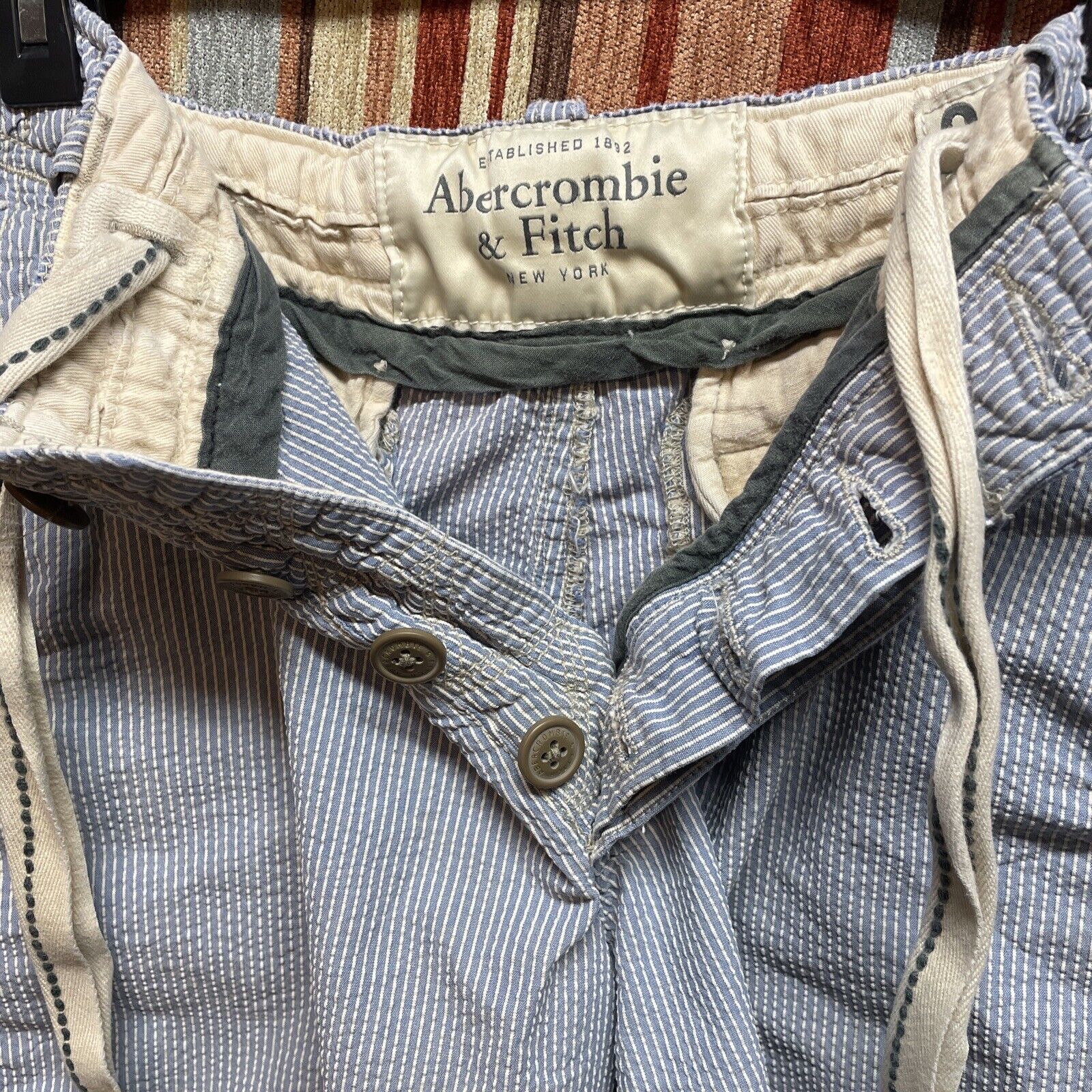 Abercrombie And Fitch 28 Railroad Striped Seersuc… - image 4