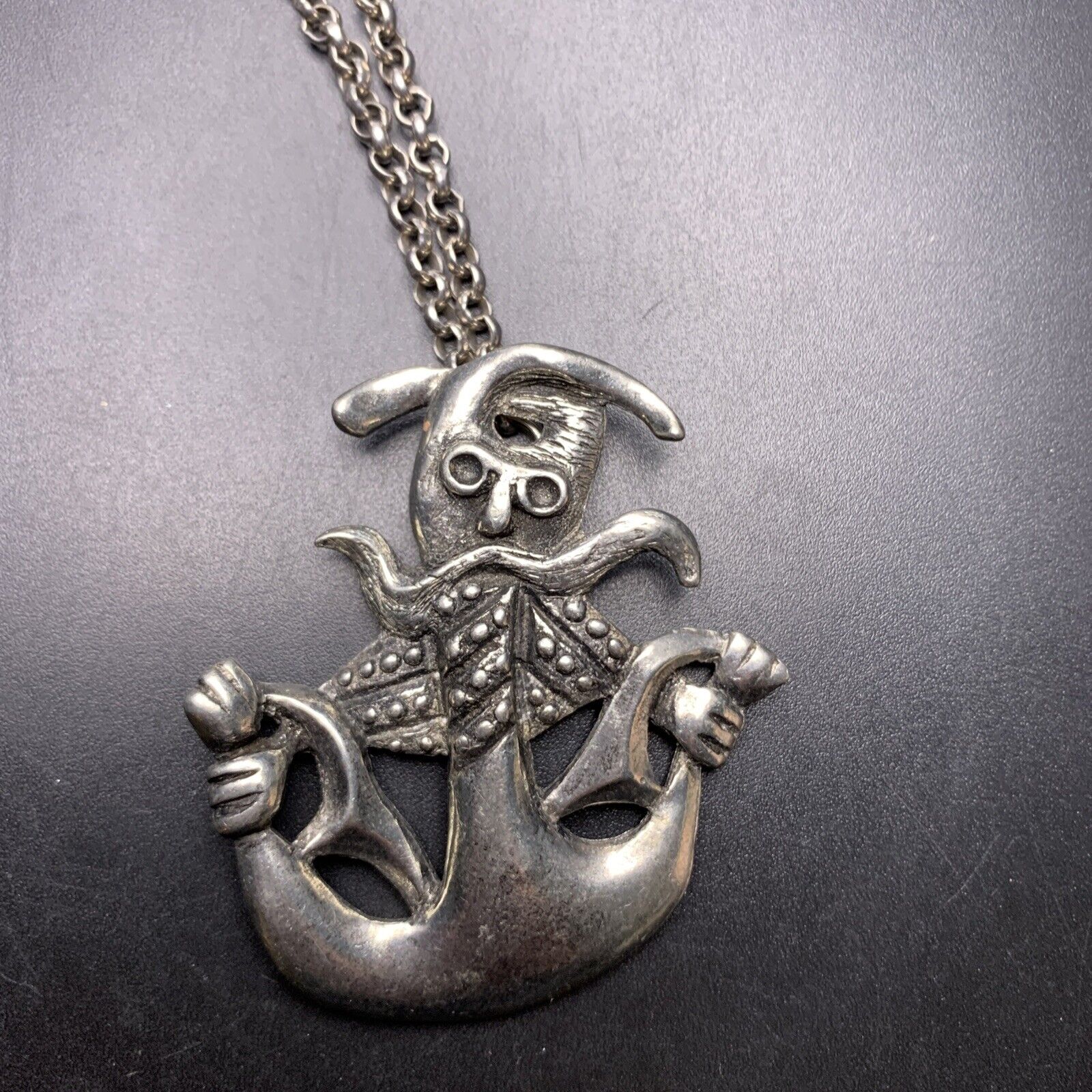 Tinn Per Pewter Pendant Necklace Anchor Signed Ed… - image 2