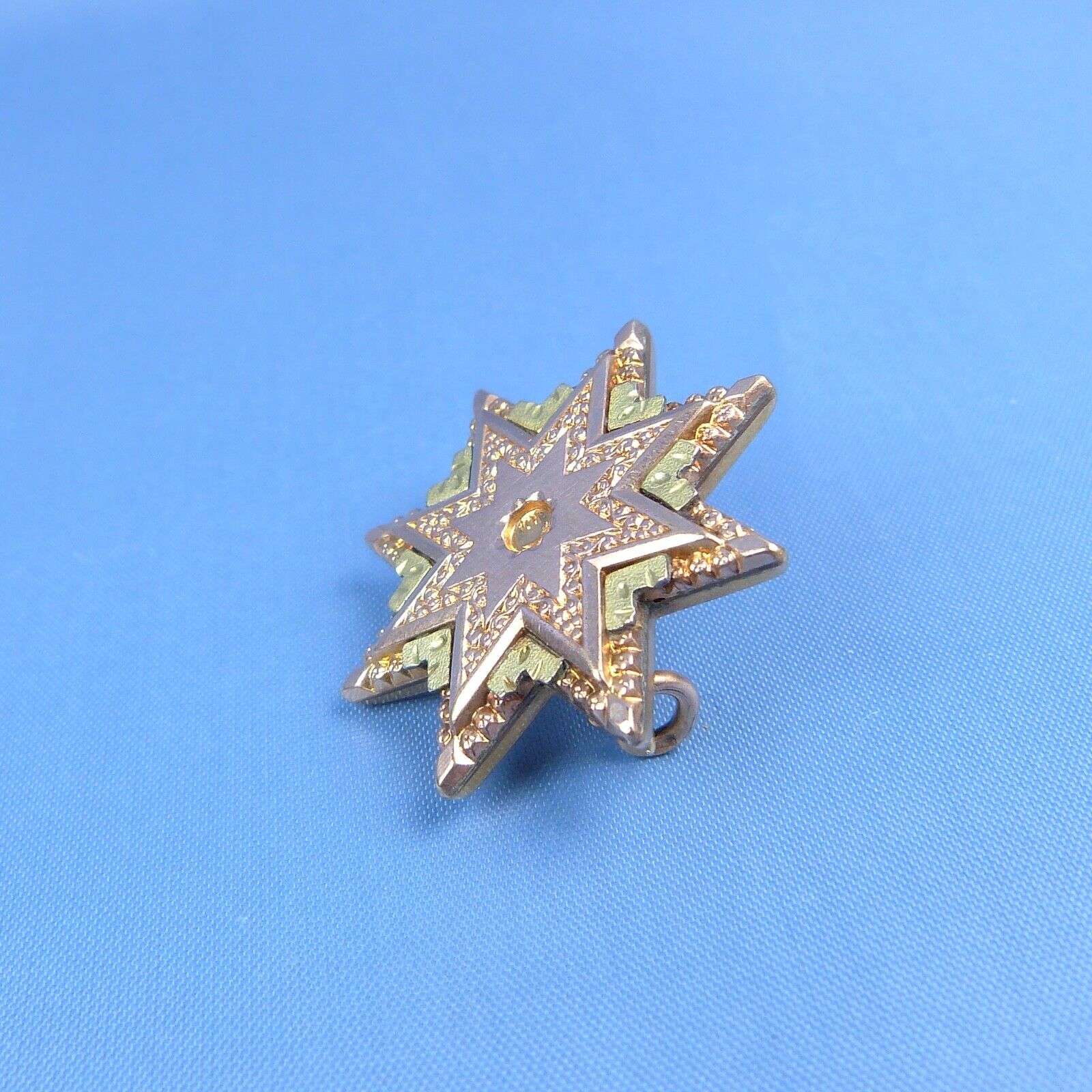 Victorian Gold Filled Two Tones Star Brooch / Ant… - image 2