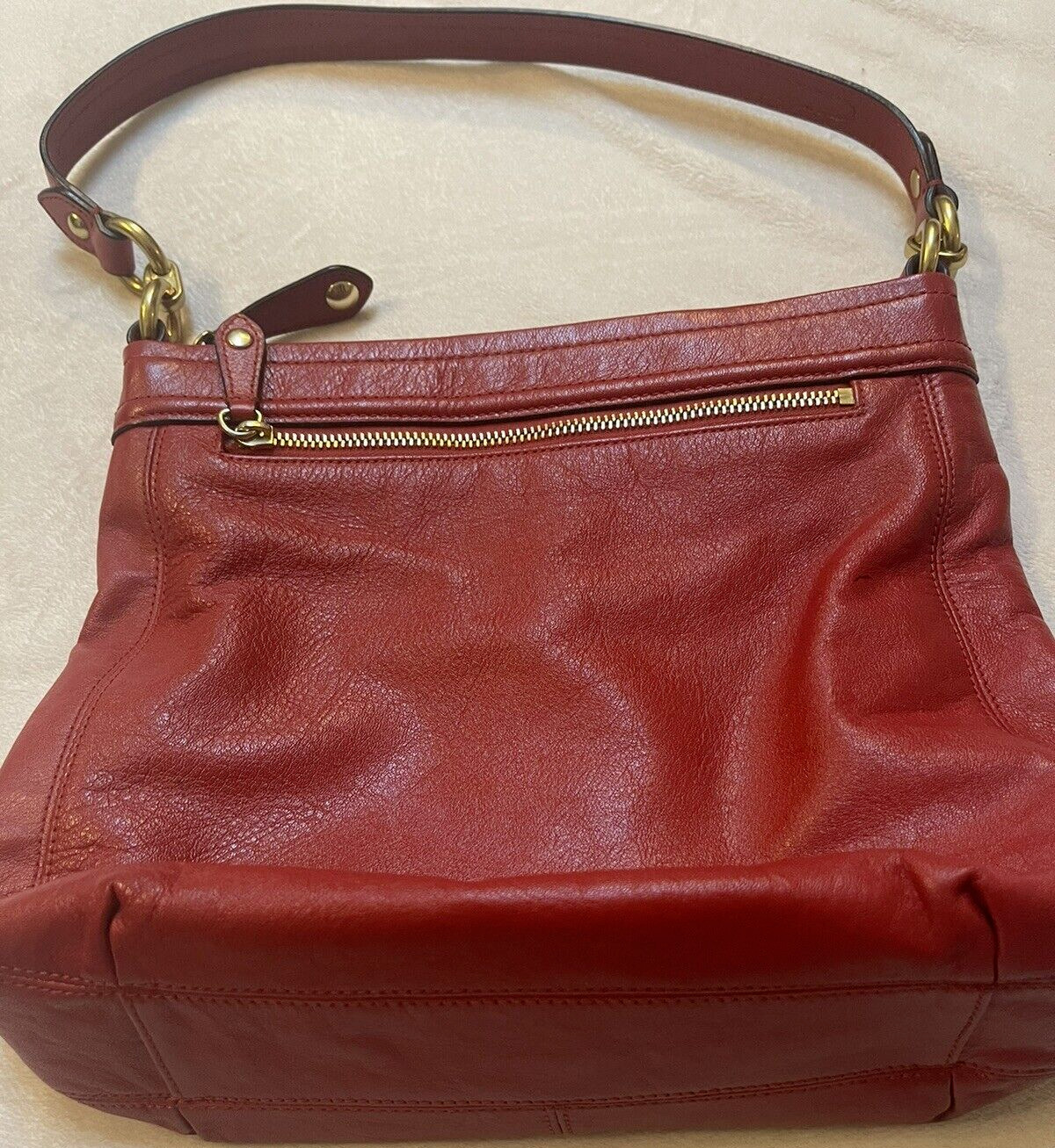 Coach Vintage Red Leather Demi Hobo Satchel  Shou… - image 2