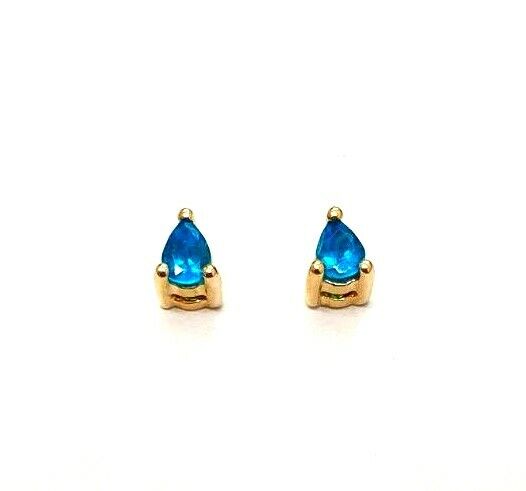 9ct Yellow Gold Apatite Stud Earrings, 0.8 Gram - image 2