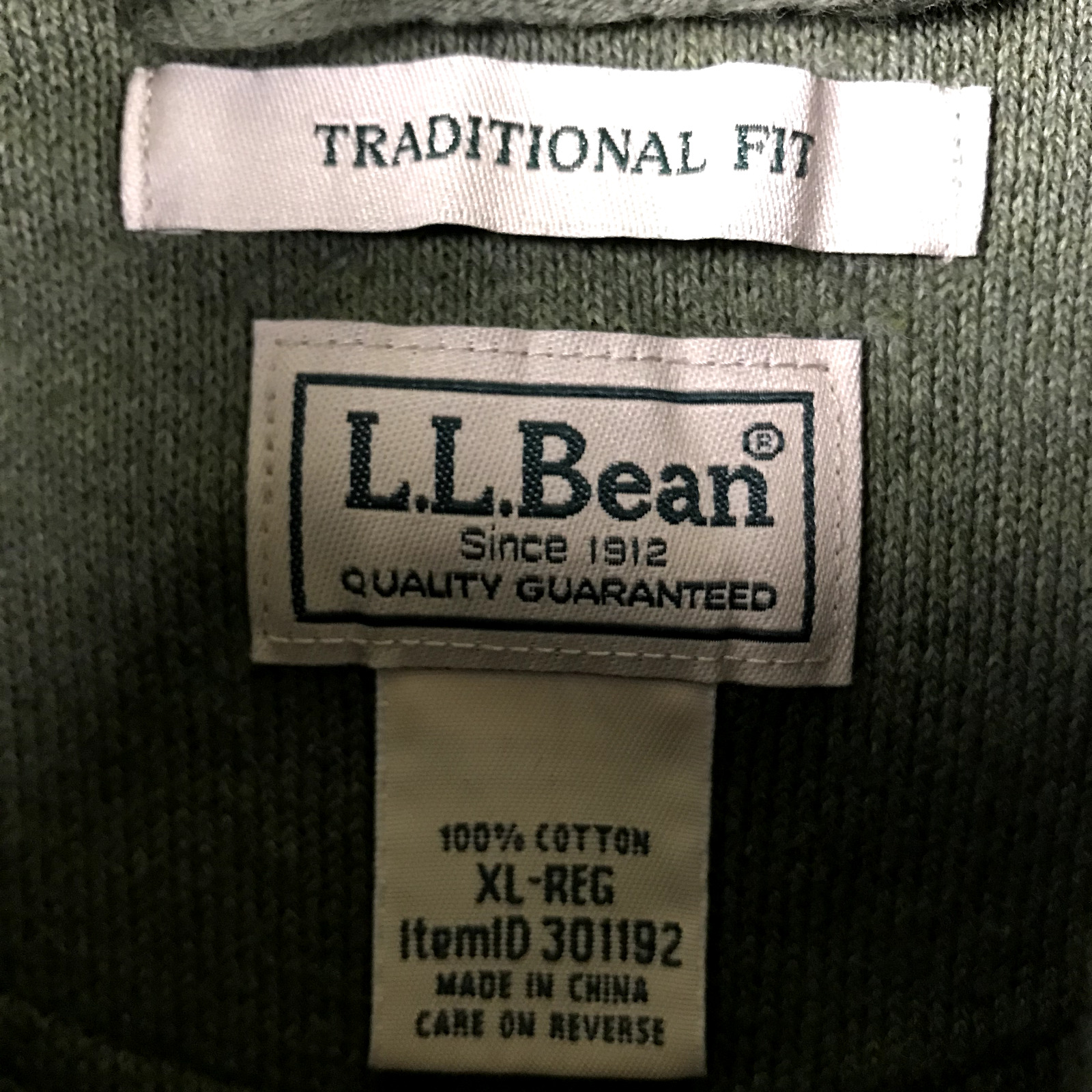 LL Bean Sweatshirt Mens XL Green Traditional Fit … - image 2