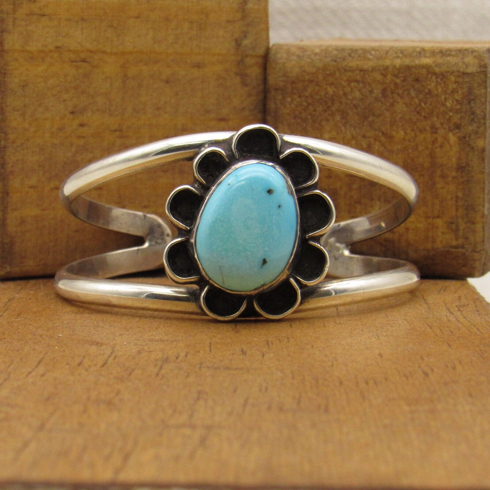 Southwest Sterling Silver and Turquoise Cuff Brac… - image 1