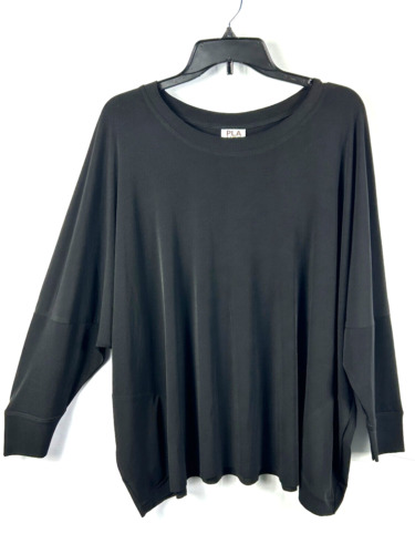 PLANET by Lauren G Grossman Top 1 S/M Black Boxy … - image 1