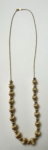 14kt Yellow Gold Cut Beaded Necklace - image 1