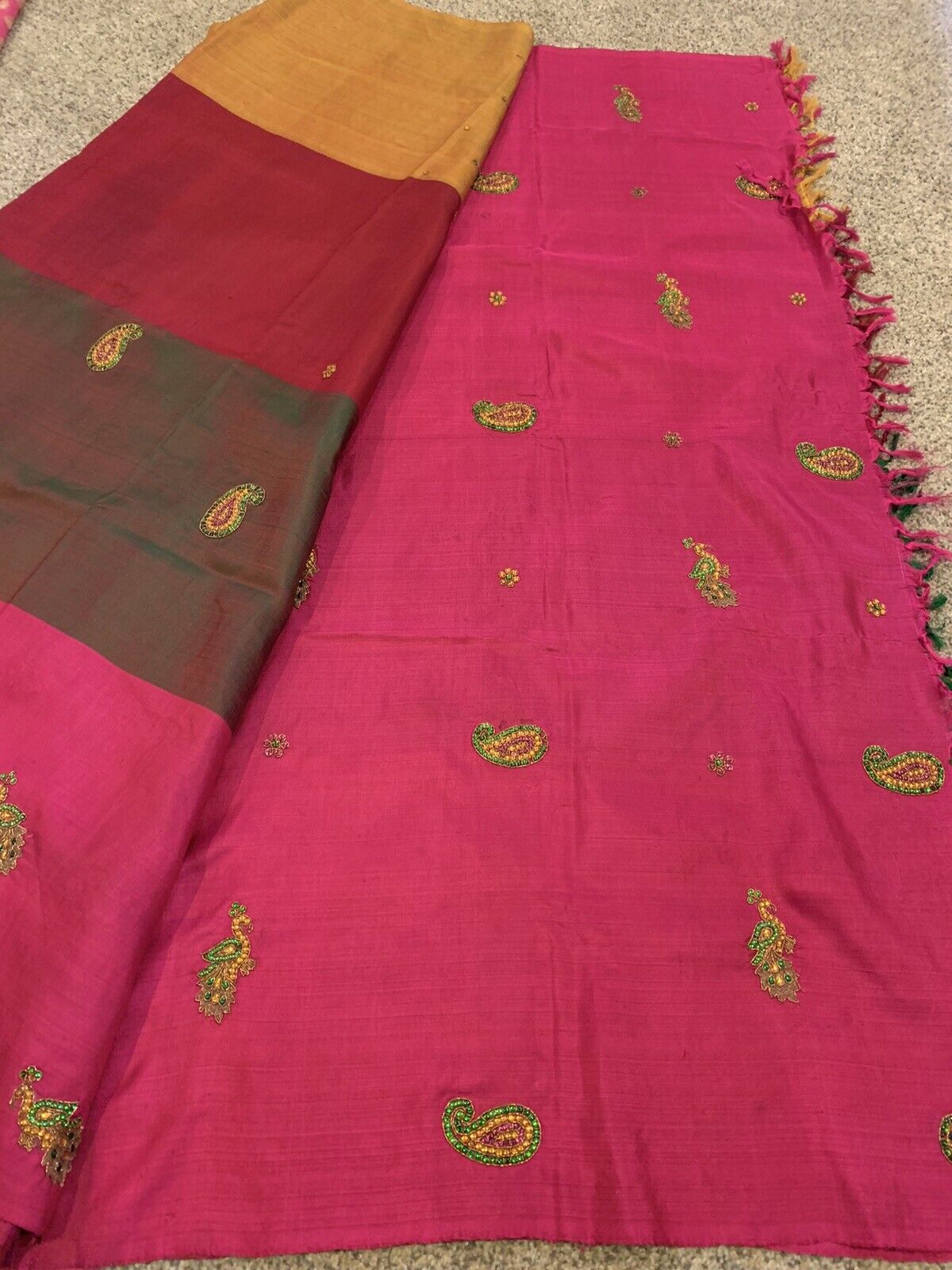 beautiful multi color pure kanchi silk saree with… - image 2