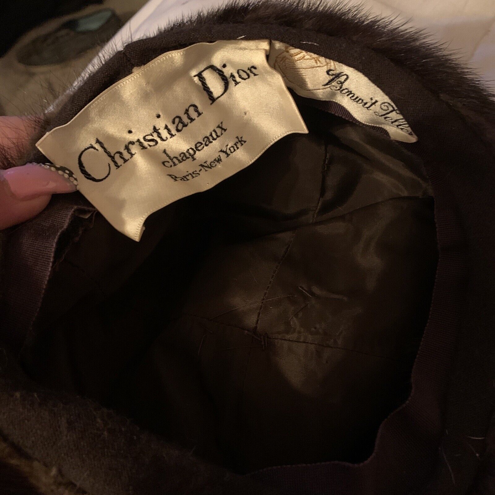 Christian Dior Designer Vintage Fur Hat Bon Wit T… - image 7