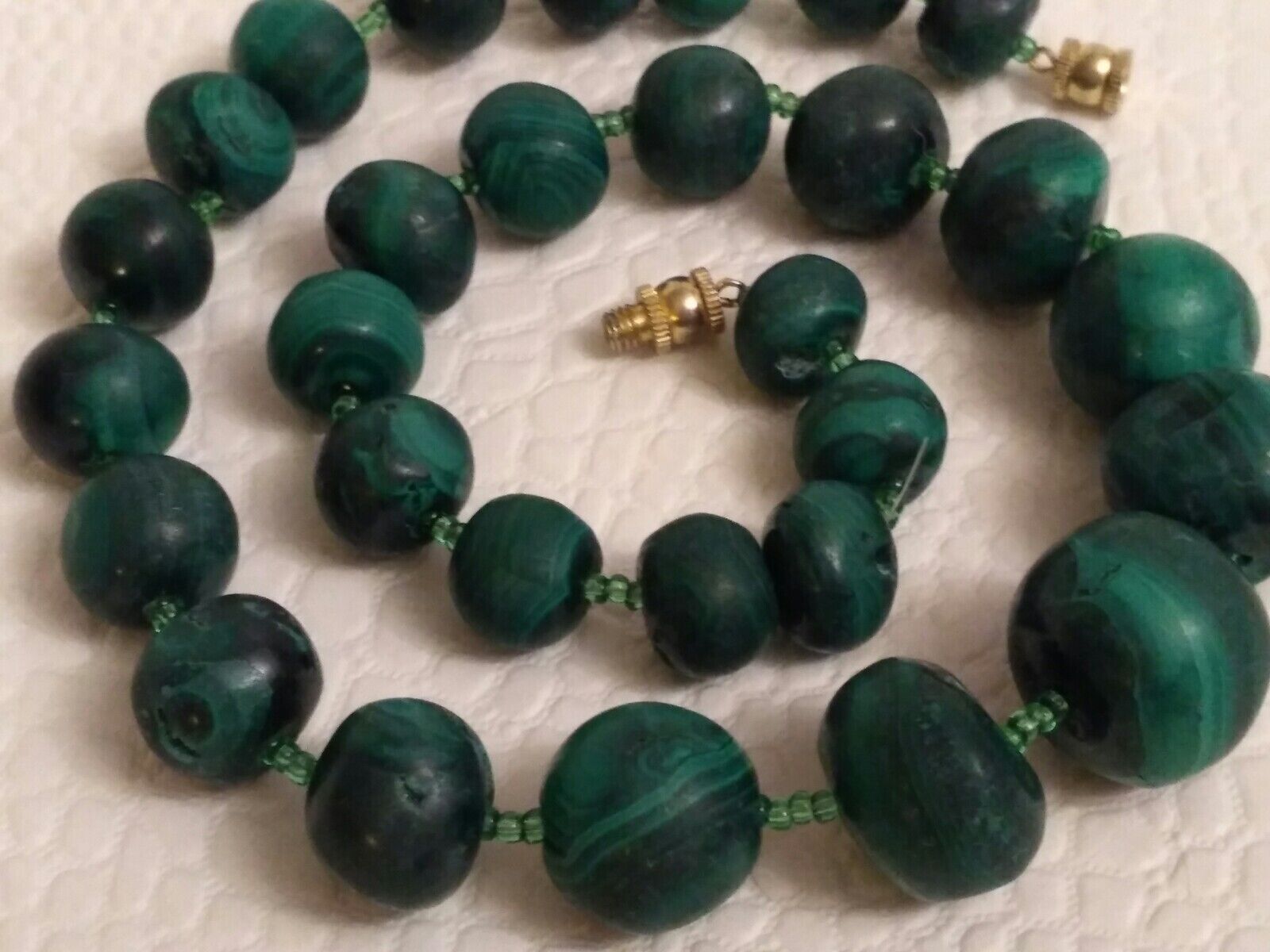 Antique Natural Dark Malachite Gemstone Hand Carv… - image 11