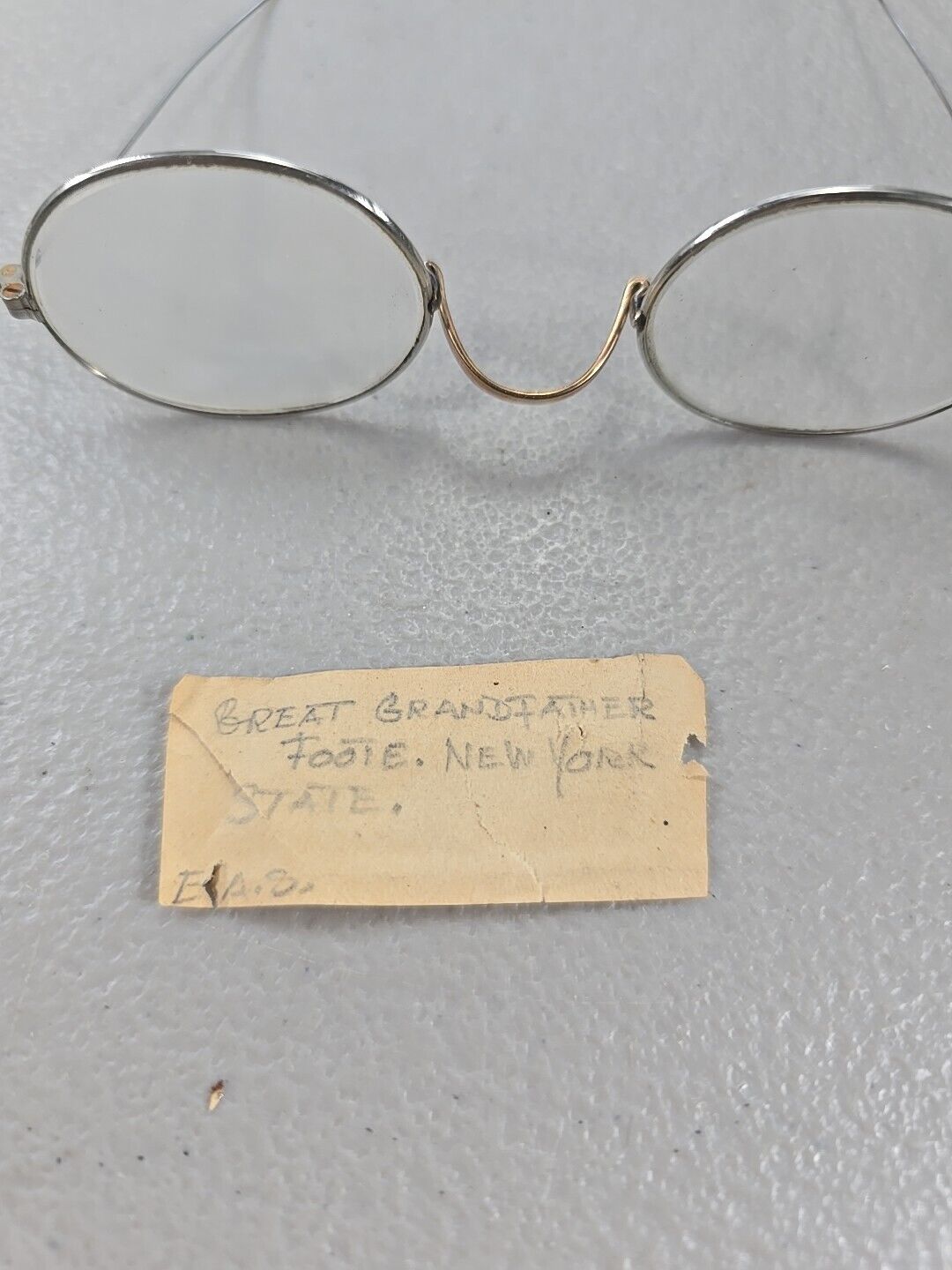 Authentic Antique Wire Eyeglasses W/ Oval Lenses … - image 2