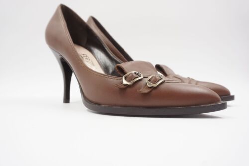 Salvatore Ferragamo Pumps Shoes EU 38.5 Brown Buc… - image 1