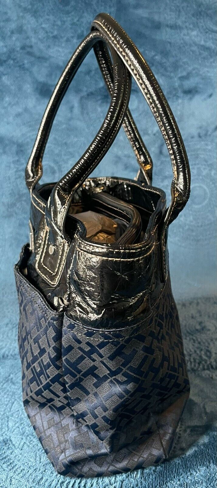 Tommy Hilfiger Navy Blue & Black Designer Handbag… - image 3