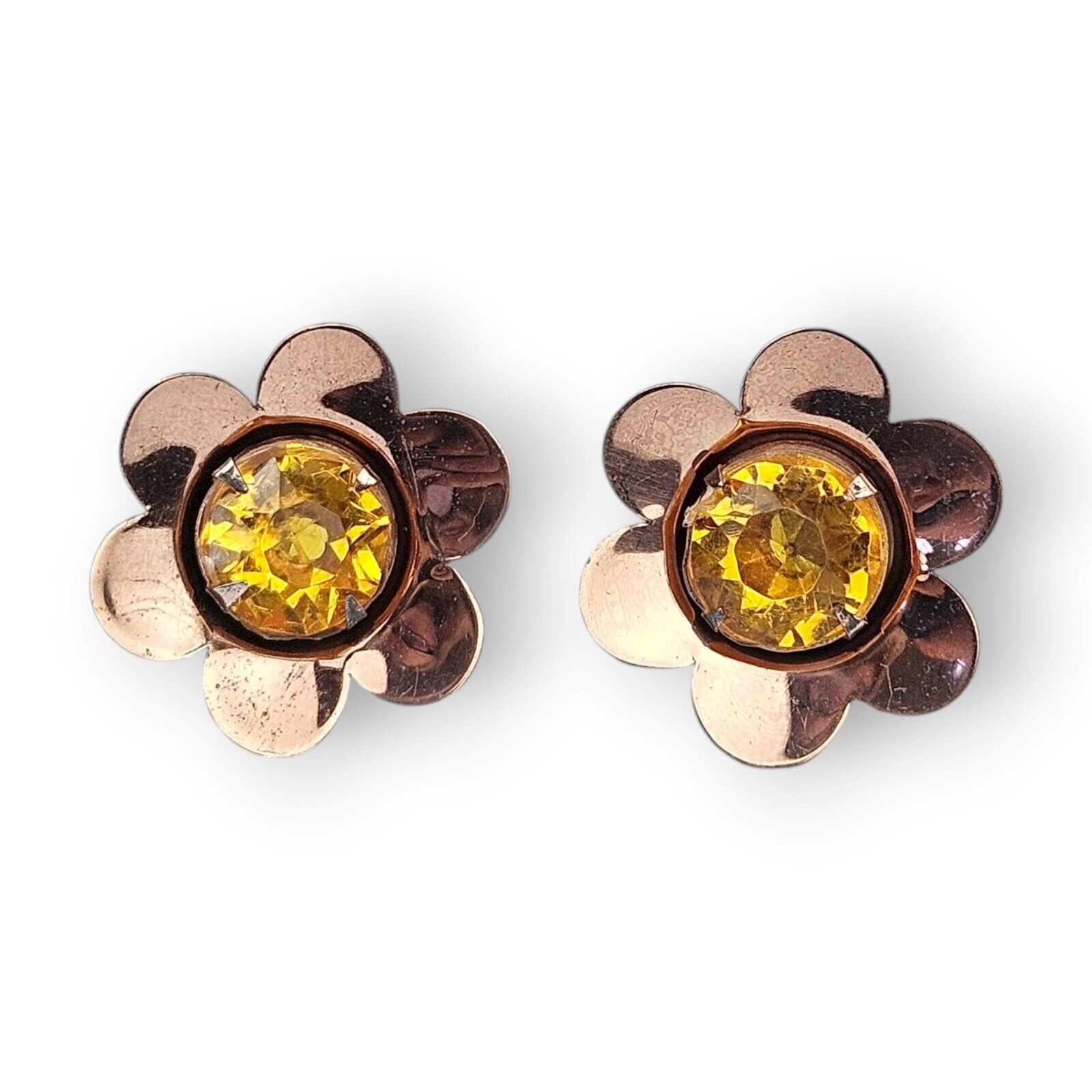 Sterling Flower Earrings Rose Gold Plate 925 Silv… - image 5