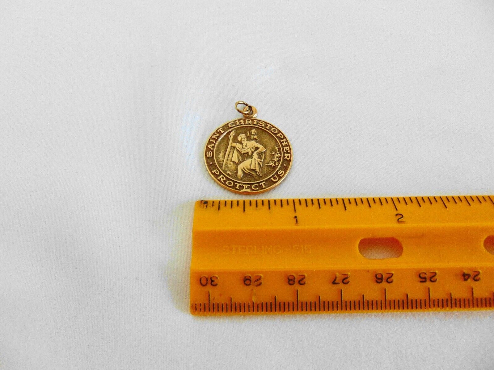 Vintage  14k Yellow Gold St Christopher Pendant (… - image 5