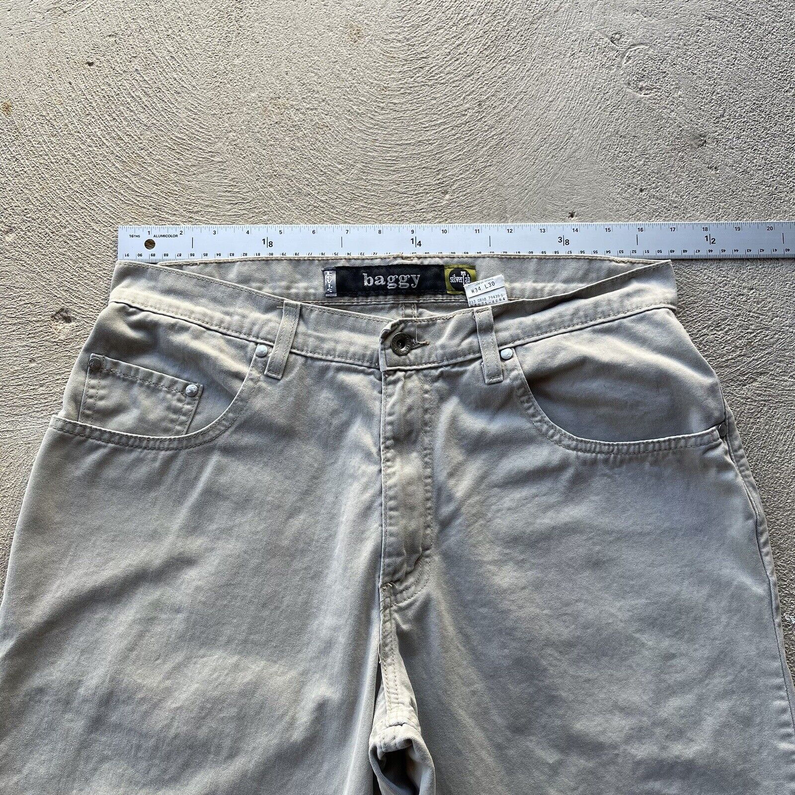 Vintage Levis Pants Mens 33x30 Beige Silvertab Ba… - image 9