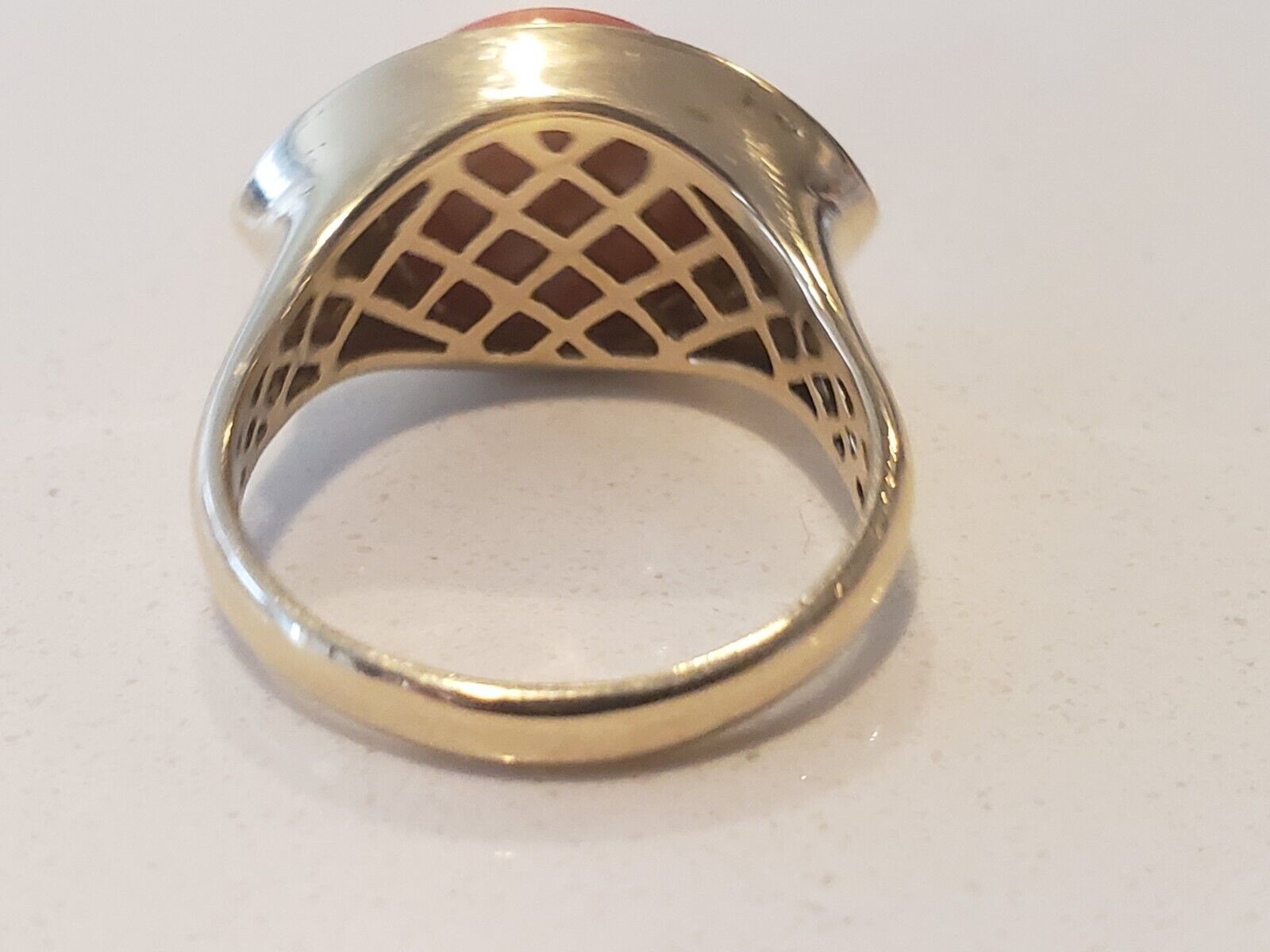 Very Unique 14k Coral Ring - image 3