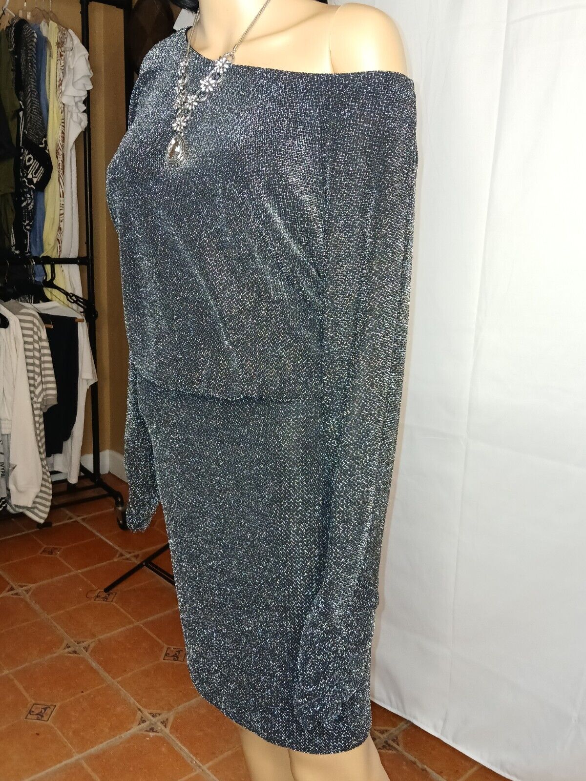 Jessica Howard Black and Silver Metallic Dress - … - image 3