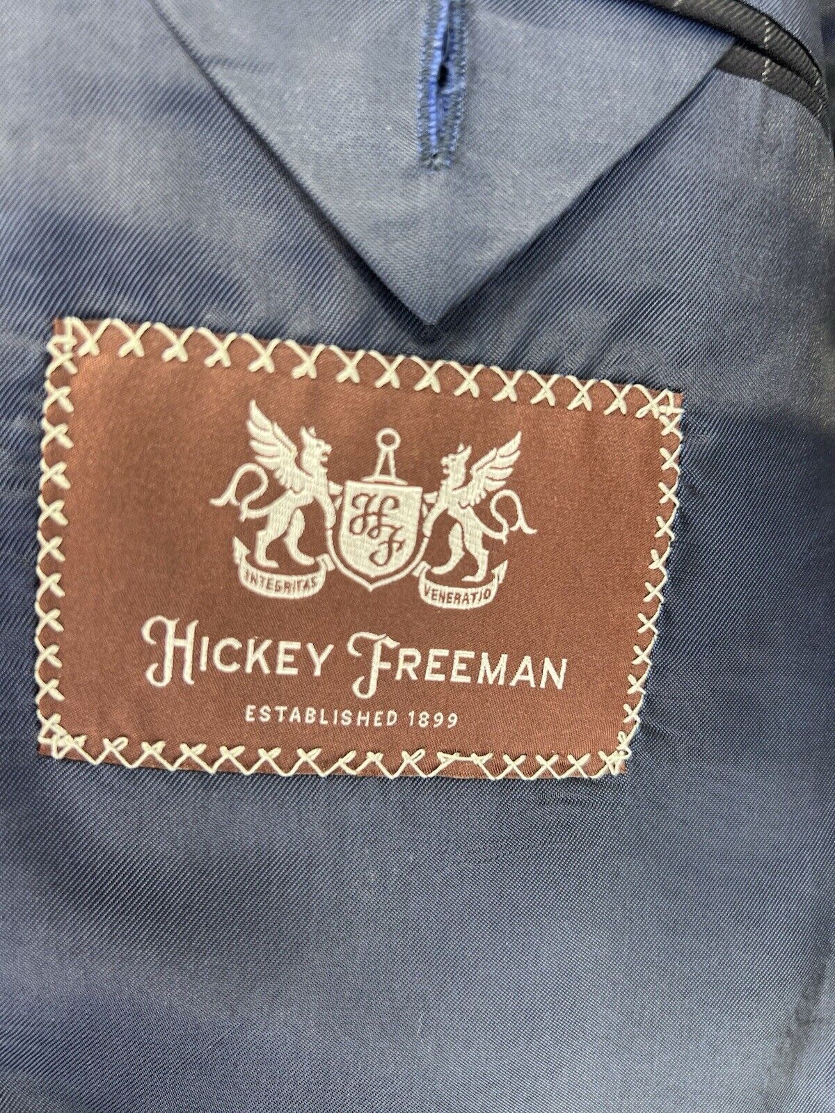 Hickey Freeman Sports Jacket 40 R Black Wool Stri… - image 12