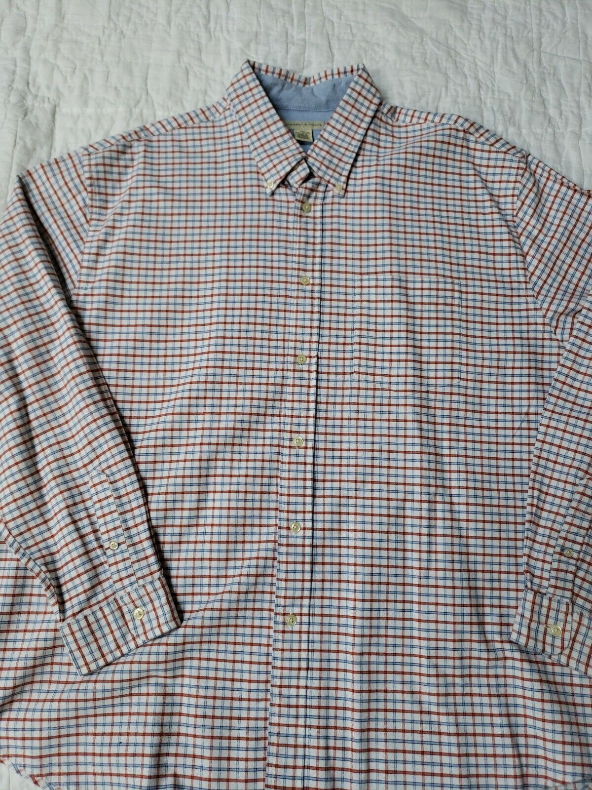 Preswick & Moore Mens Shirt Blue and orange Check… - image 2