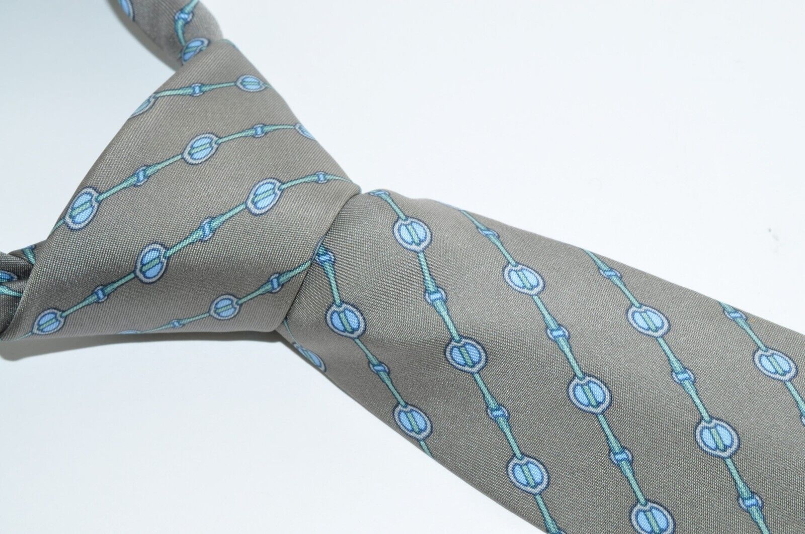 Hermes Tie Regular Whole Pattern 7061 TA Gray Soi… - image 13