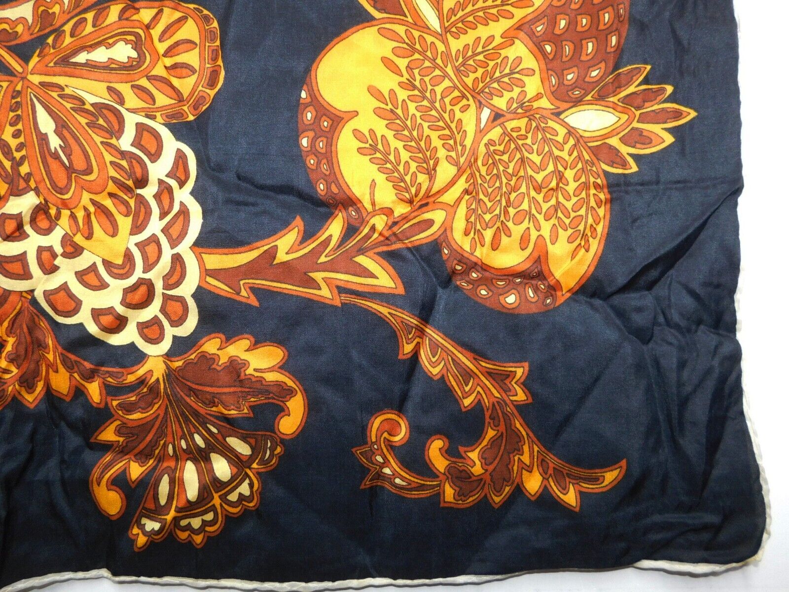 Scarf 100% Pure Silk Vintage Silk (916) 72cm x 76… - image 2