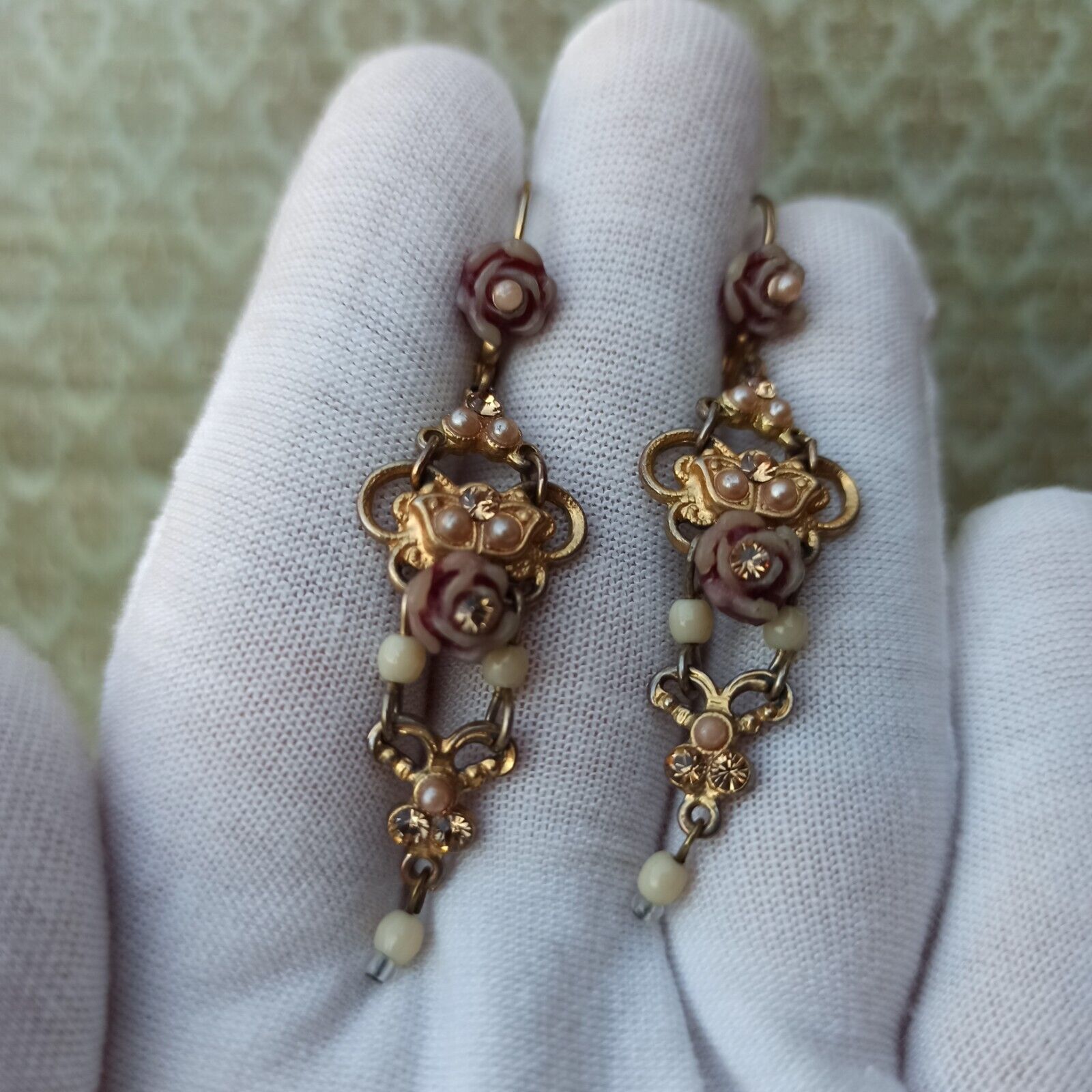 Michal Negrin Earrings Filigree Carved Rose Gold … - image 8