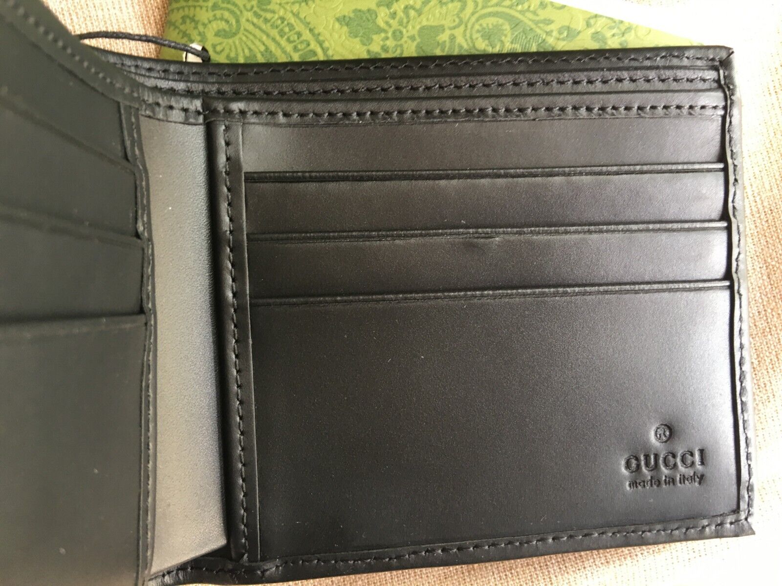 Gucci Signature Web Bi-fold Leather Wallet - Black - image 5