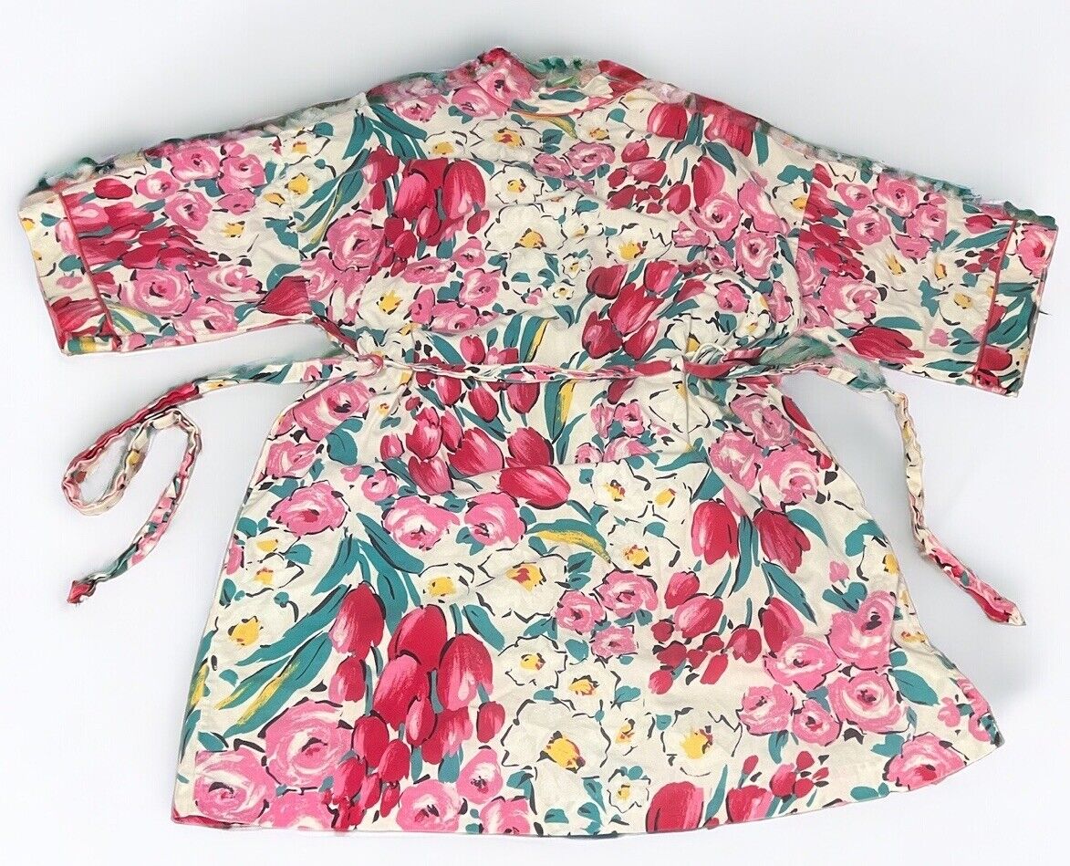 Pink Tulip Rose Floral Print Robe Boho Beach Cove… - image 3