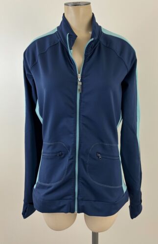 ALO COOLFIT Womens Medium Navy Teal Coolfit Full Z