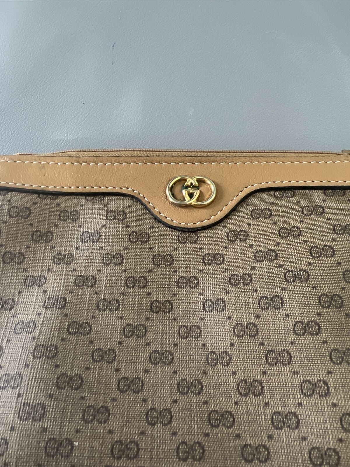 Authentic Vintage Gucci GG Cosmetic Pouch - image 2