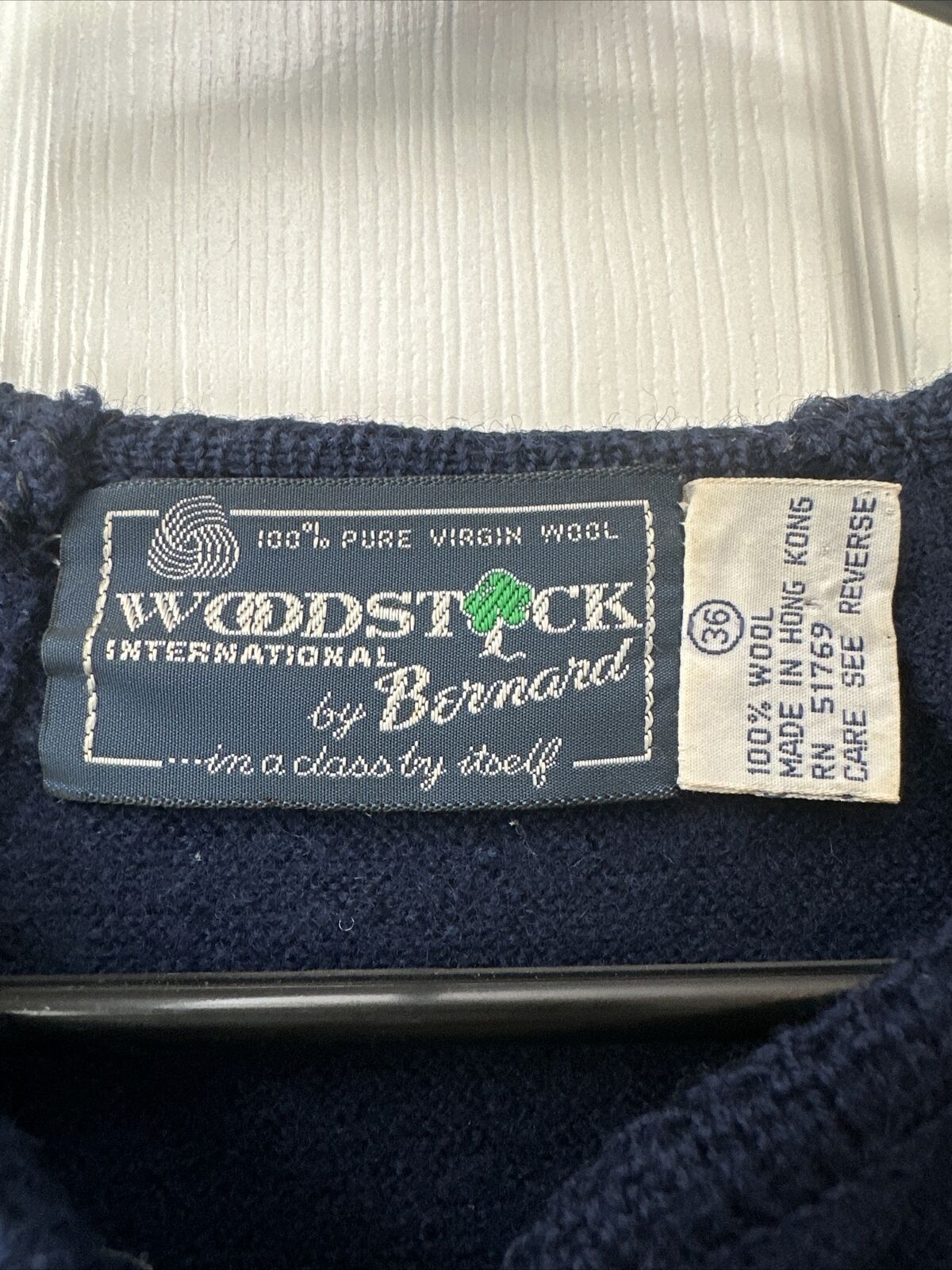 Woodstock by Bernard Sweater Size 36 Navy Blue Cl… - image 2