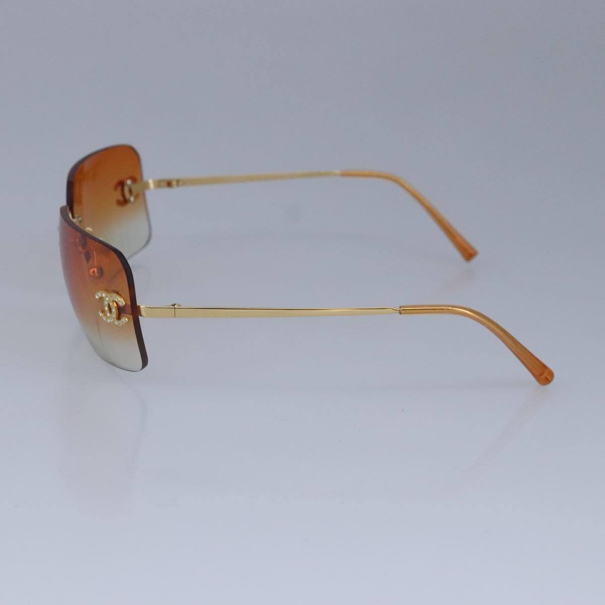 CHANEL Sunglasses metal Orange CC Auth bs20085 - image 3