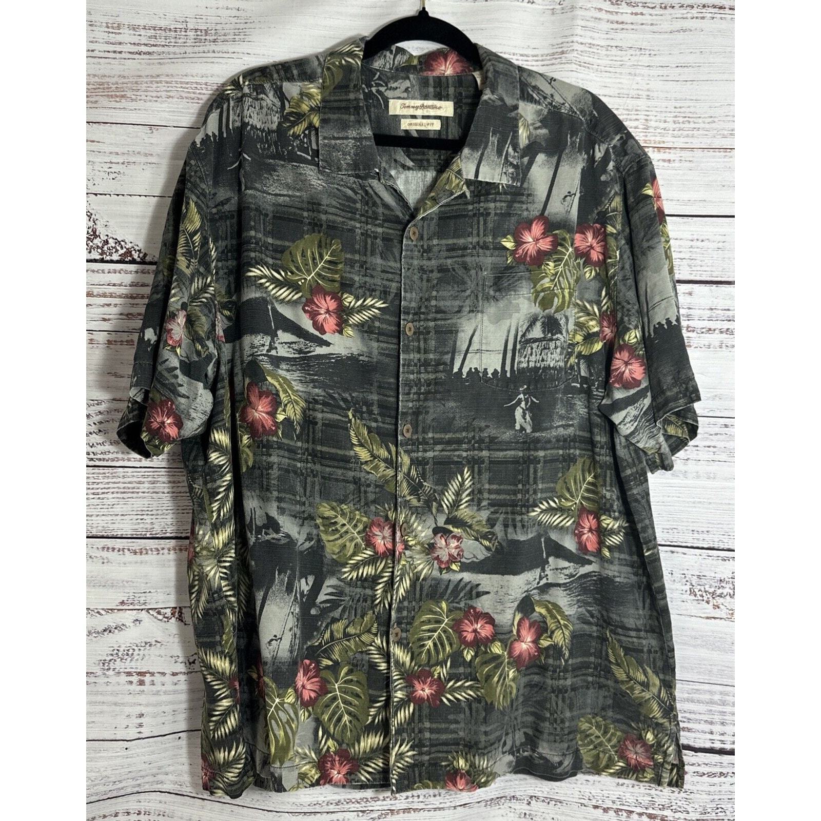 Tommy Bahama Silk Hawaiian Shirt Mens XXL Origina… - image 1