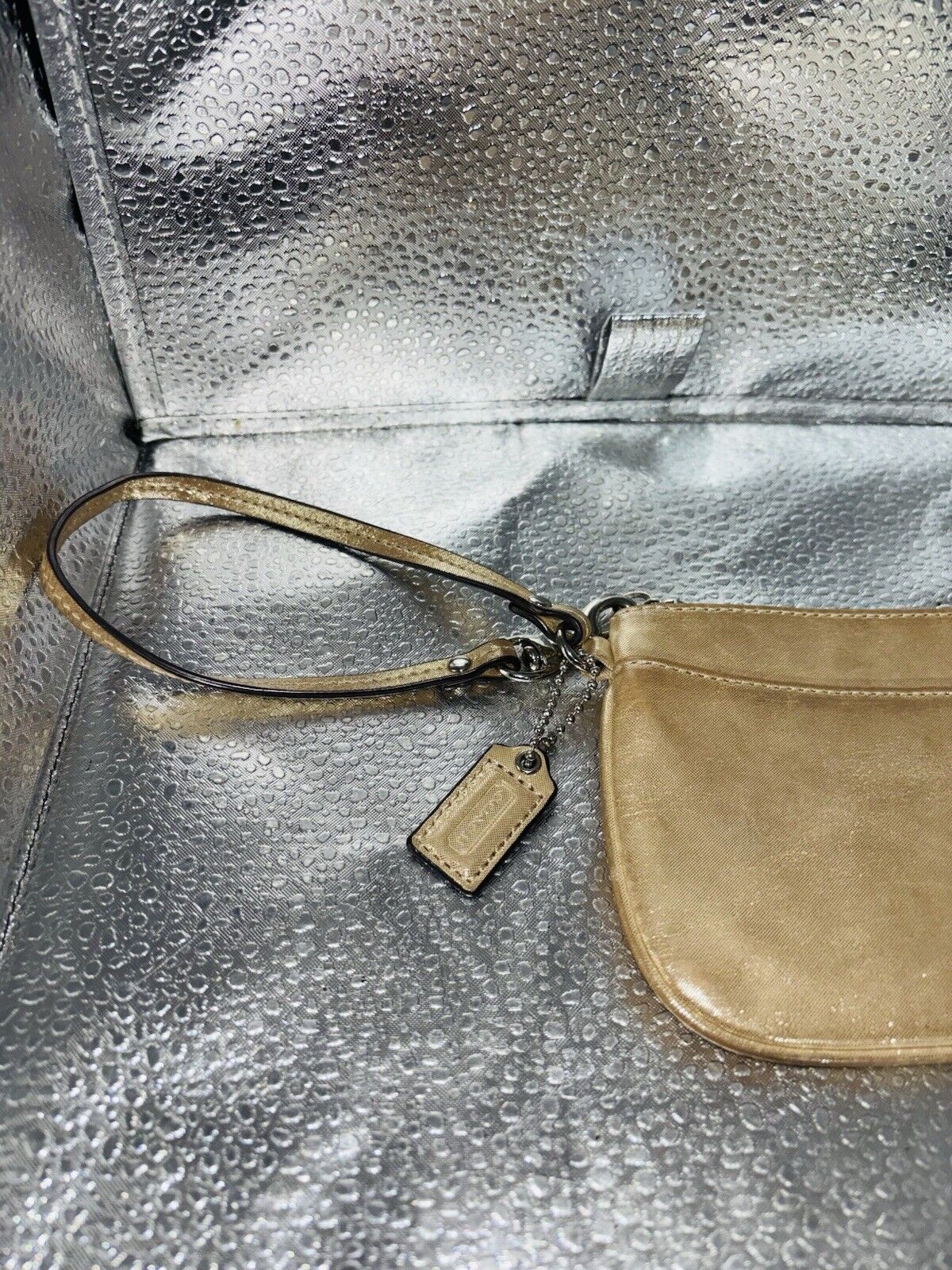 COACH Wristlet Metallic Poppy Wristlet GOLD Shimm… - image 3