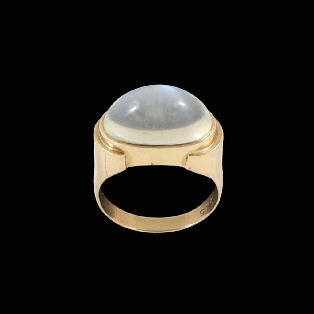 14k Gold Ring with Moonstone - Denmark 1960s. - image 1