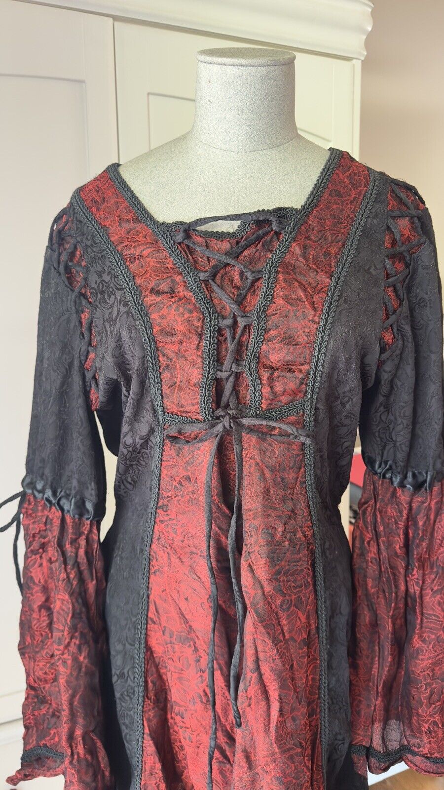 VTG 1990s Funhouse Renaissance Goth Dress- U.S Wo… - image 2