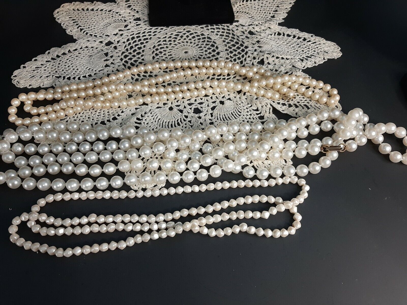 Lot of 5  Faux Pearl Necklaces - image 7