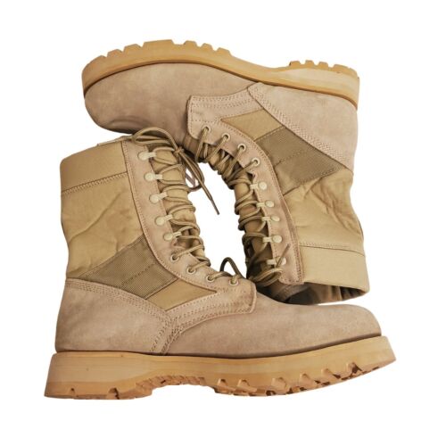 Military Combat Lace Up 13W Tan Leather Hot Boots… - image 1