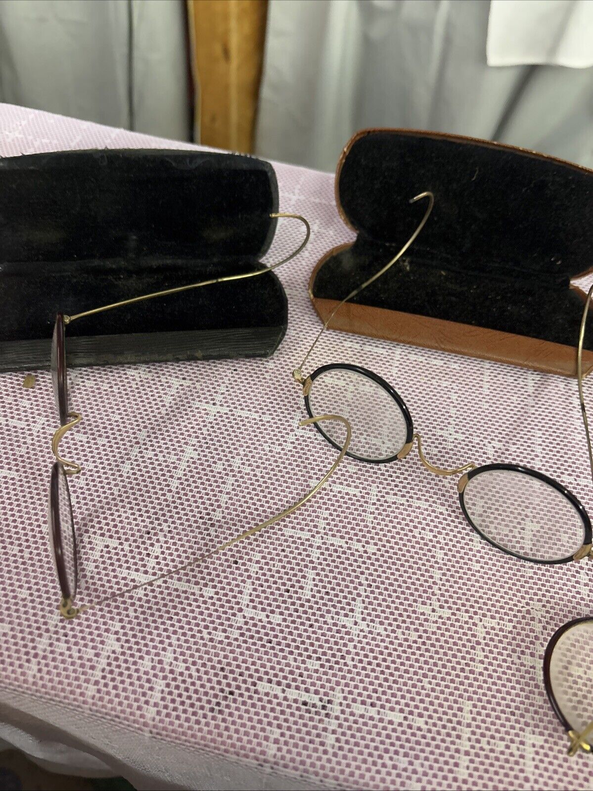 3 Pair of Antique Wire Rimmed Glasses Round Lens … - image 5